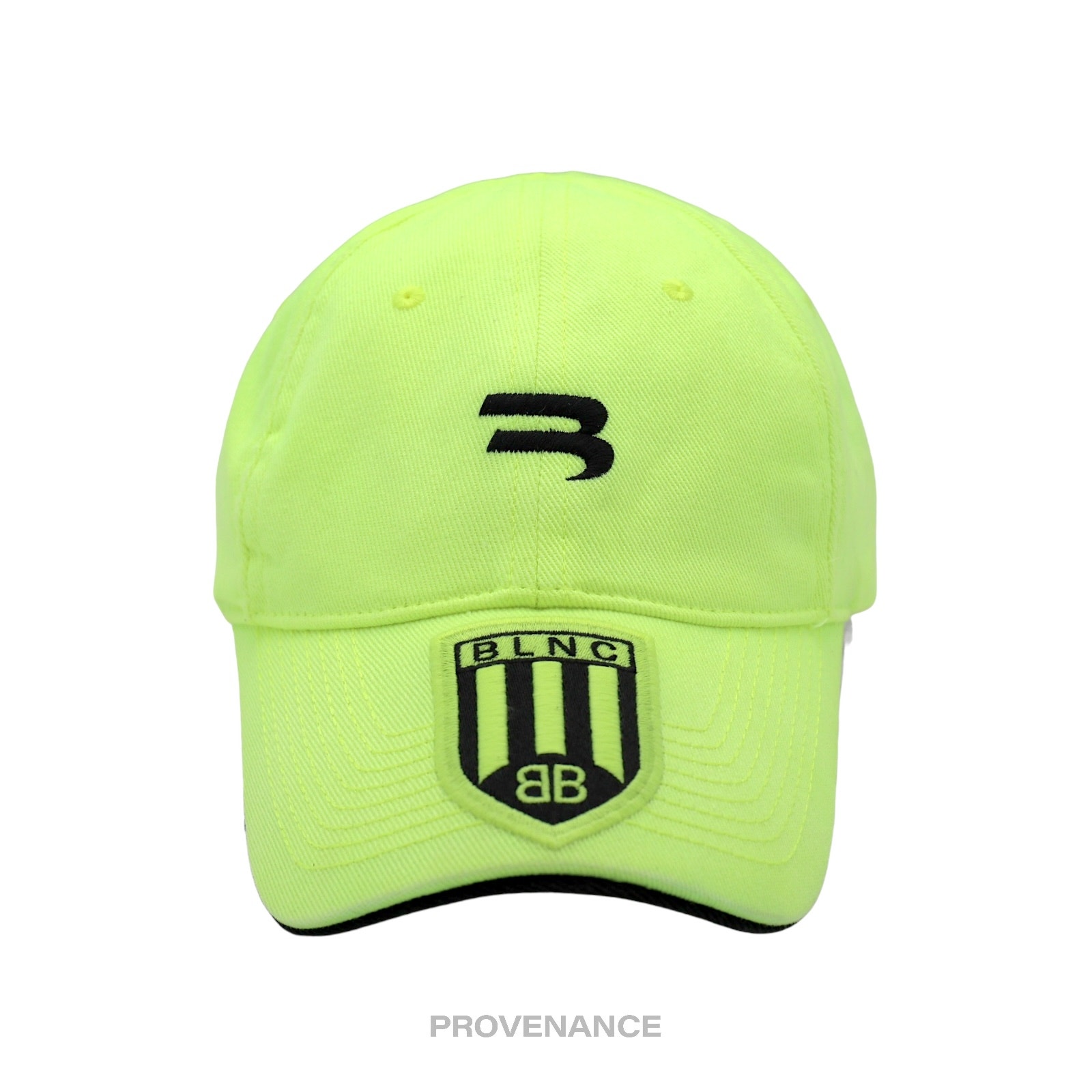 Balenciaga Soccer Crest Embroidered Logo Cap - Neon